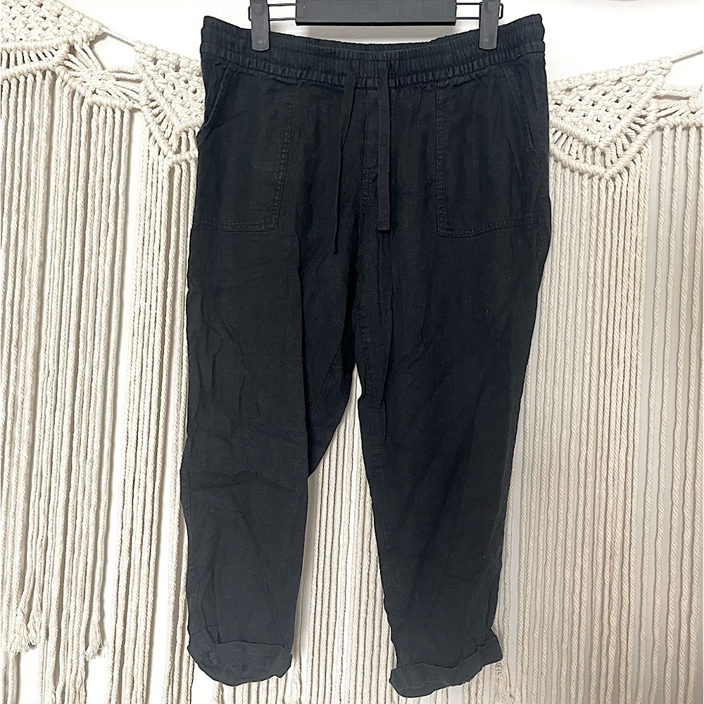 Old Navy Minimalistic Cuffed Capri Linen Pants Old Money Pants Boho Chic Sz MP